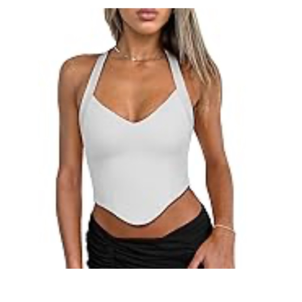 REORIA Corset Halter Top